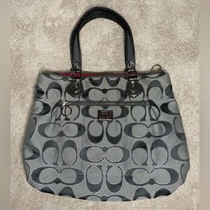 Coach Poppy Metallic Signature Glam Tote Bag